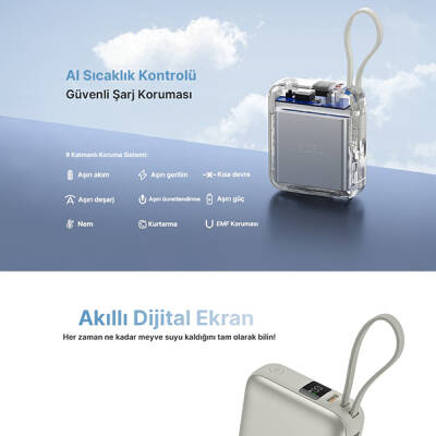 10000mah 35W Powerbank Siyah - Hızlı Şarj - 5