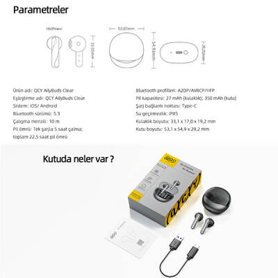 QCY AilyBuds Clear Bluetooth Kulaklık - 16