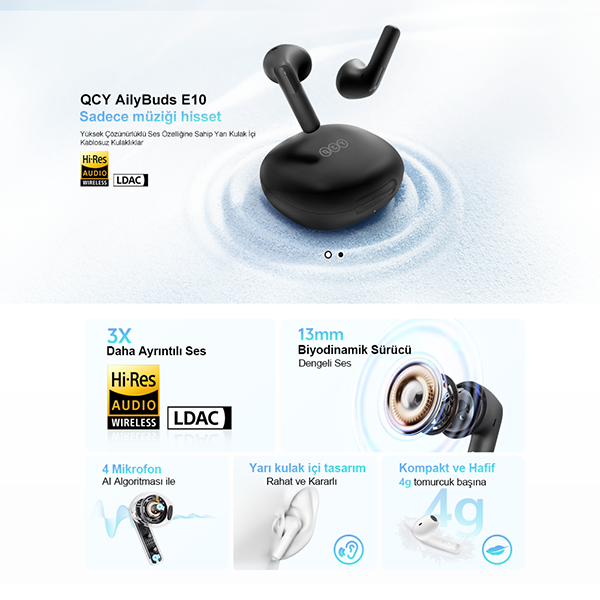 QCY AilyBuds E10 TWS Kulak İçi Bluetooth Kulaklık - 20
