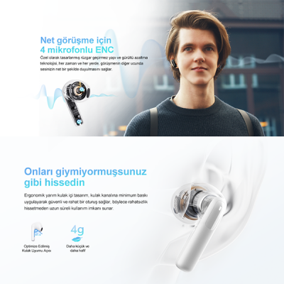 QCY AilyBuds E10 TWS Kulak İçi Bluetooth Kulaklık - 22