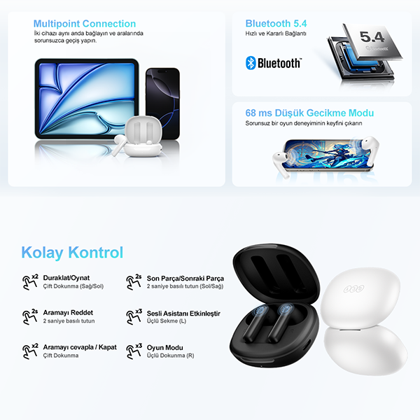 QCY AilyBuds E10 TWS Kulak İçi Bluetooth Kulaklık - 25