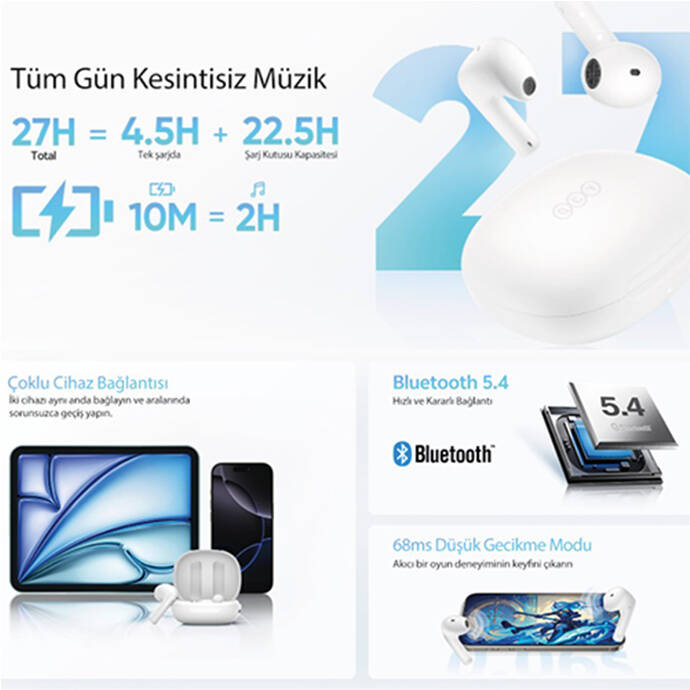 QCY AilyBuds E10 TWS Kulak İçi Bluetooth Kulaklık - 3