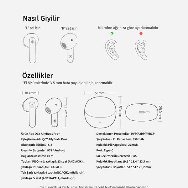 QCY AilyBuds Pro+ Bluetooth Kulaklık - 69