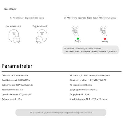 QCY ArcBuds Lite Bluetooth Kulaklık - 18