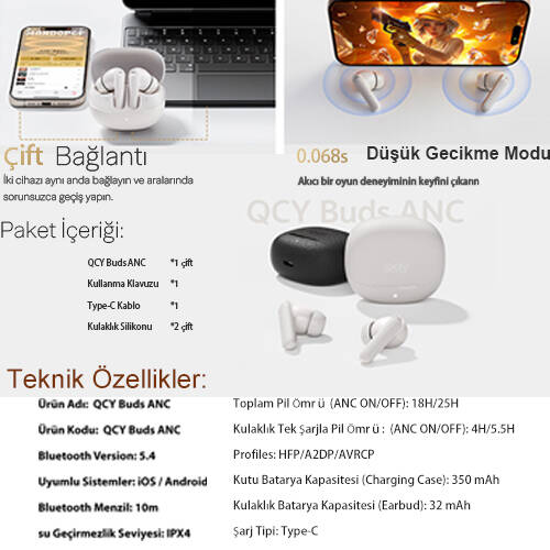 QCY Buds Anc HT15 Bluetooth Kulaklık - 9