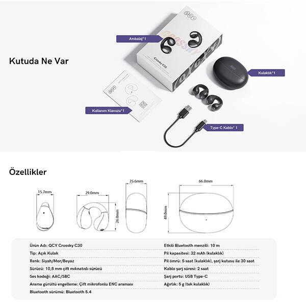 QCY Crossky C30 Bluetooth Kulaklık - 17