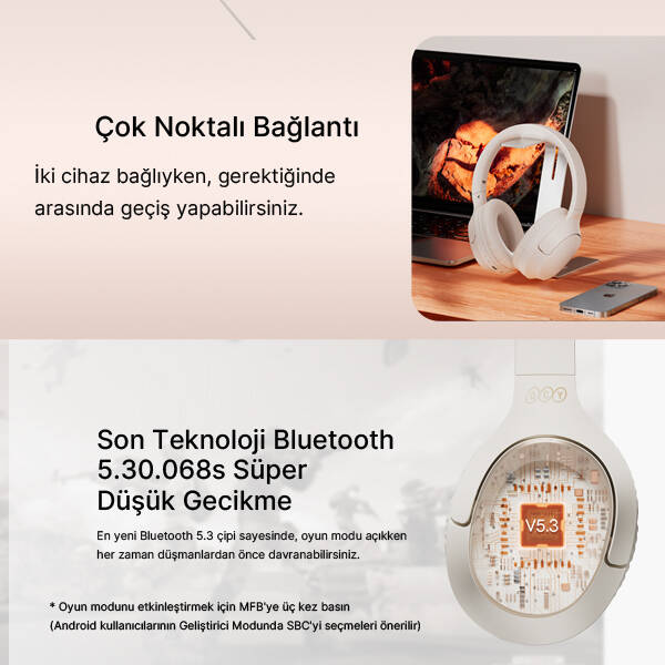 QCY H2 PRO Kulak Üstü Bluetooth Kulaklık - 12