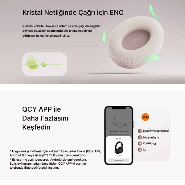 QCY H2 PRO Kulak Üstü Bluetooth Kulaklık - 13