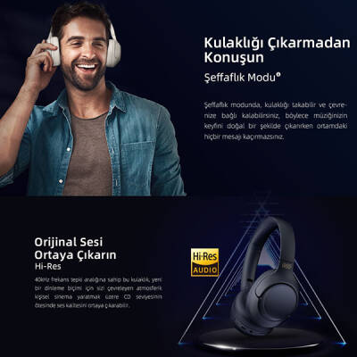 QCY H3 ANC Kulak Üstü Bluetooth Kulaklık - 16