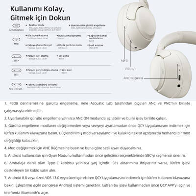 QCY H3 ANC Kulak Üstü Bluetooth Kulaklık - 20