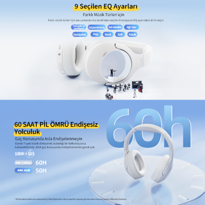 Qcy H3 Lite Kulak Üstü Bluetooth Kulaklık - 6
