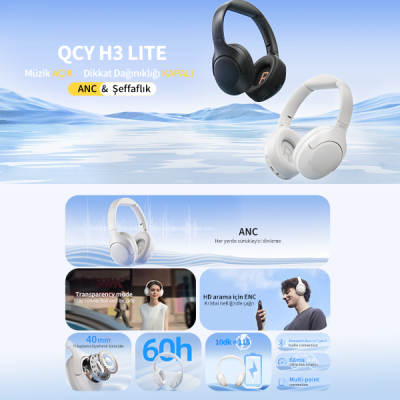Qcy H3 Lite Kulak Üstü Bluetooth Kulaklık - 11