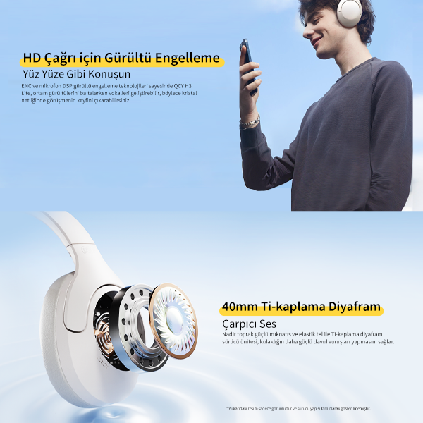 Qcy H3 Lite Kulak Üstü Bluetooth Kulaklık - 13