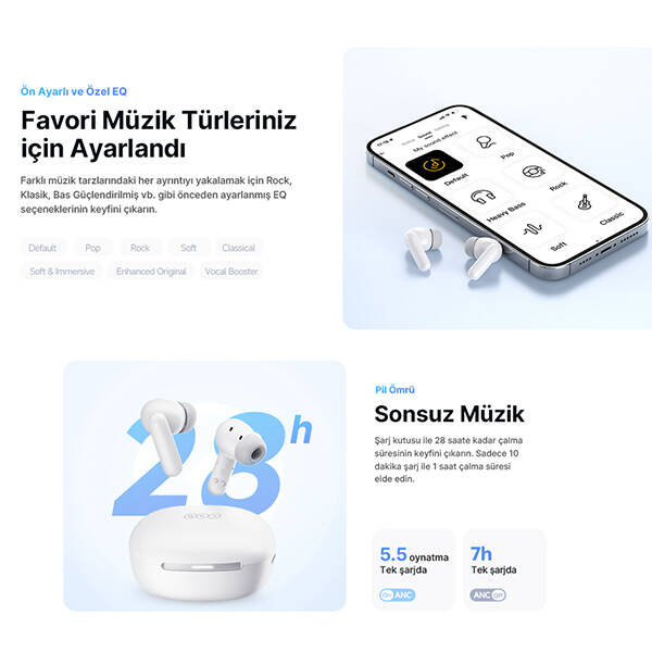 QCY Melobuds N30 ANC TWS Kulak İçi Bluetooth Kulaklık - 13