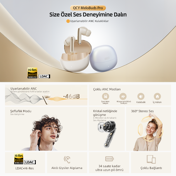 QCY Melobuds Pro Bluetooth Kulaklık - 4