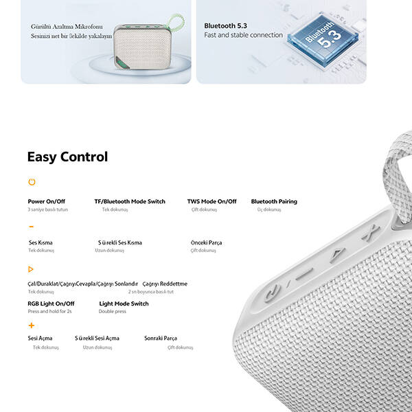 QCY SP2 RGB Bluetooth Hoparlör - 6